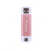 Твърд диск Transcend 1TB, USB External SSD, ESD310P, USB 10Gbps, Type C/A, Pink