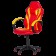 Геймърски стол с футболни мотиви Carmen 6305 - червено-жълт