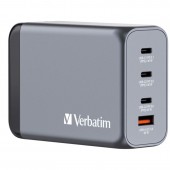 Зарядно устройство Verbatim GNC-240 GaN Charger 4 Port 240W USB A/C (EU/UK/US)