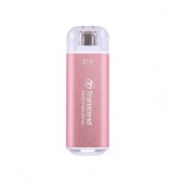 Твърд диск Transcend 2TB, USB External SSD, ESD300P, USB 10Gbps, Type C, Pink