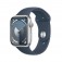 Часовник Apple Watch Series 9 GPS 45mm Silver Aluminium Case with Storm Blue Sport Band - M/L