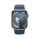 Часовник Apple Watch Series 9 GPS 45mm Silver Aluminium Case with Storm Blue Sport Band - M/L