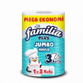 Кухненска ролка Familia Jumbo 100% целулоза, двупластова, Бяла