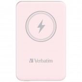 Външна батерия Verbatim MCP-5PK Power Pack 5000 mAh with UBS-C® PD 20W / Magnetic Wireless Charging 15W Pink