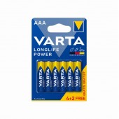 Батерия Varta Longlife Power LR3/AAA Алкална, 1.5V, 4+2 бр.