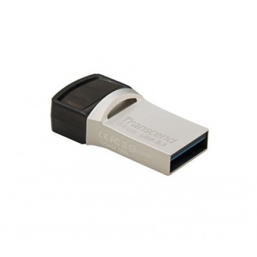 Памет Transcend 64GB JETFLASH 890S, USB 3.1 Type C, Silver Plating-1