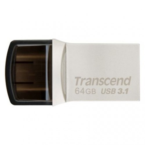Памет Transcend 64GB JETFLASH 890S, USB 3.1 Type C, Silver Plating-3