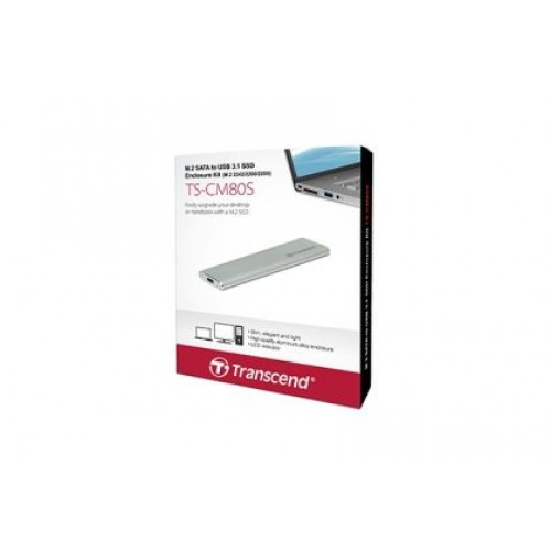 Кутия за твърд диск Transcend M.2 2280/2260, USB3.1 SSD Enclosure Kit, Silver-2