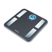 Везна Beurer BF 195 diagnostic bathroom scale; round LCD display; Weight, body fat, body water, muscle percentage, bone mass, AMR calorie display; 180 kg