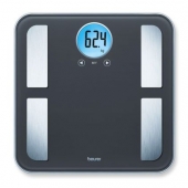 Везна Beurer BF 195 diagnostic bathroom scale; round LCD display; Weight, body fat, body water, muscle percentage, bone mass, AMR calorie display; 180 kg