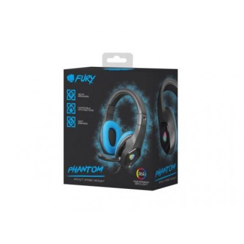 Слушалки Fury Gaming Headset Phantom Black-Blue-4