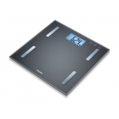 Везна Beurer BF 180 diagnostic bathroom scale; Blue illuminated LCD display; Digit size: 34 mm; Weight, body fat, body water, muscle percentage, bone mass and BMR calorie display, With BMI calculation; 180 kg