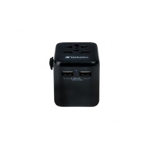 Адаптер Verbatim UTA-01 Universal Travel Adapter with 2 x USB-A ports-1