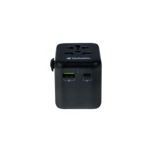 Адаптер Verbatim UTA-02 Universal Travel Adapter with 1 x USB-C PD 20W / 1 x USB-A QC 3.0-1