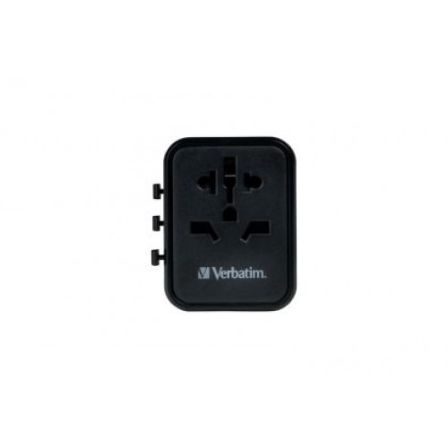 Адаптер Verbatim UTA-02 Universal Travel Adapter with 1 x USB-C PD 20W / 1 x USB-A QC 3.0-2