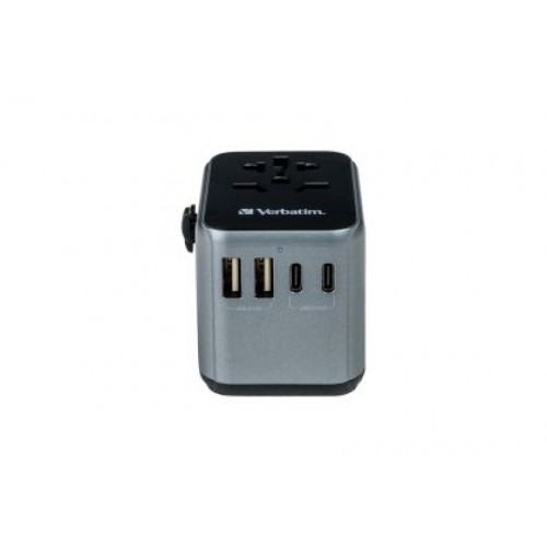 Адаптер Verbatim UTA-03 Universal Travel Adapter with 1 x USB-C PD 30W & QC 3.0 / 2 x USB-C / 2 x USB-A-3