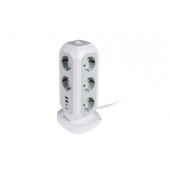 Разклонител Verbatim EUPT-01 EU Power Tower 11 AC with 2 x USB-C / 2 x USB-A