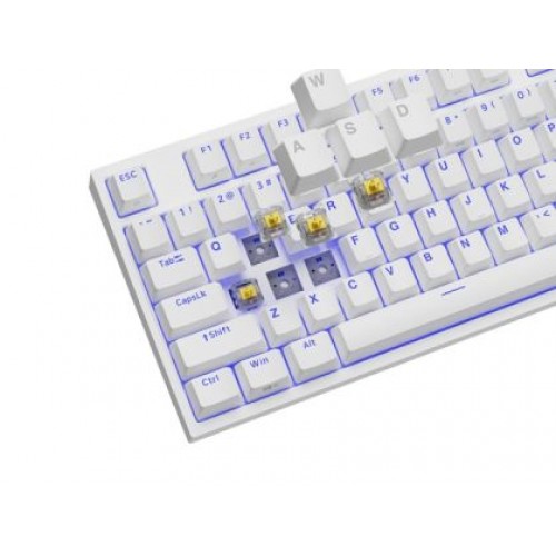 Клавиатура Genesis Gaming Keyboard Thor 404 TKL White RGB Backlight US Layout Yellow Switch-1