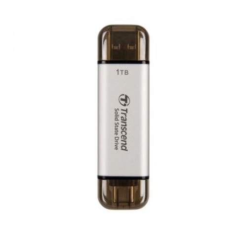 Твърд диск Transcend 1TB, External SSD, ESD310S, USB 10Gbps, Type C/A, Silver
