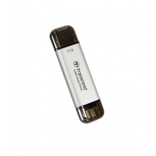 Твърд диск Transcend 1TB, External SSD, ESD310S, USB 10Gbps, Type C/A, Silver-1