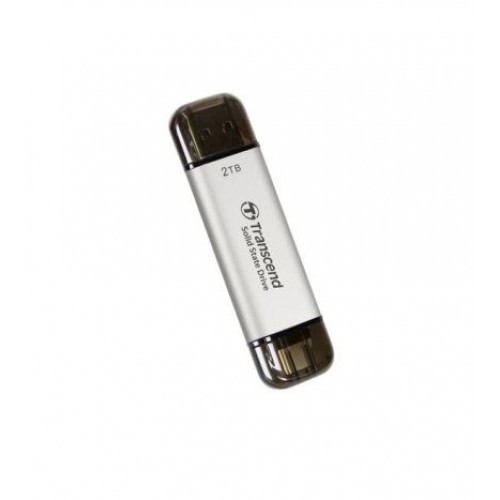 Твърд диск Transcend 2TB, External SSD, ESD310S, USB 10Gbps, Type C/A, Silver-1