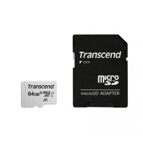 Памет Transcend 64GB microSD w/ adapter UHS-I U1 A1