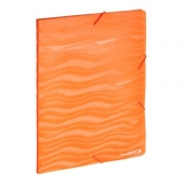 Папка с три капака и ластик Office Point Wave PP, А4 Оранжева