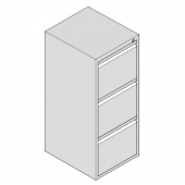 Шкаф за висящи папки Практик А43 Единичен с 3 чекмеджета, 40.8x48x99.5 cm, Сив