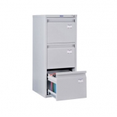 Шкаф за висящи папки Практик А43 Единичен с 3 чекмеджета, 40.8x48x99.5 cm, Сив