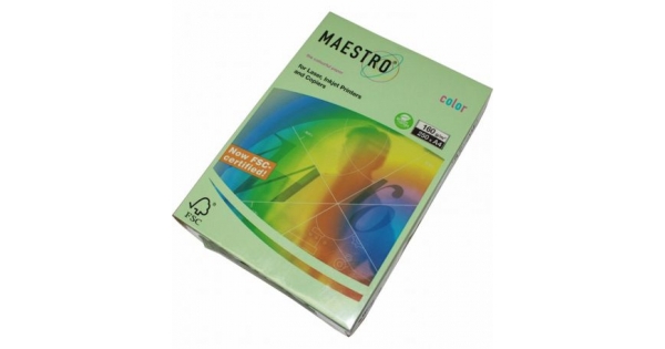 Цветен картон Maestro Color Зелен пастел, А4, 250 л. 160 g/m2