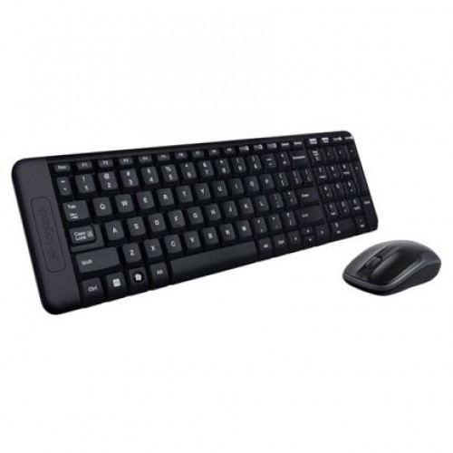 Клавиатура и мишка Logitech Combo MK220 Безжични, USB, Черни
