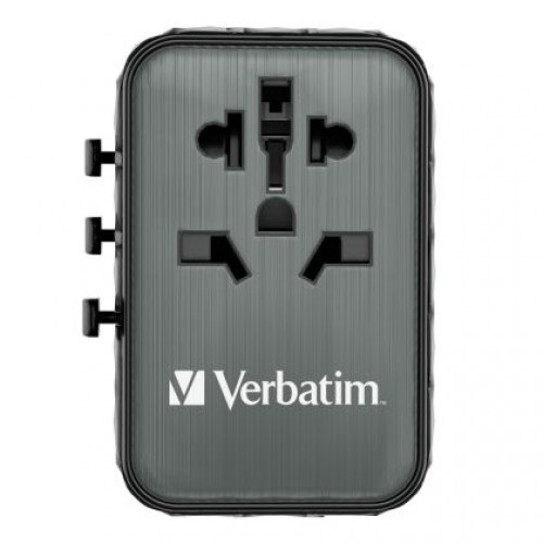 Адаптер Verbatim UTA-05 GaN III Universal Travel Adapter with 2 x USB-C PD 65W & QC 4+ / 2 x USB-A-8
