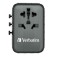 Адаптер Verbatim UTA-05 GaN III Universal Travel Adapter with 2 x USB-C PD 65W & QC 4+ / 2 x USB-A