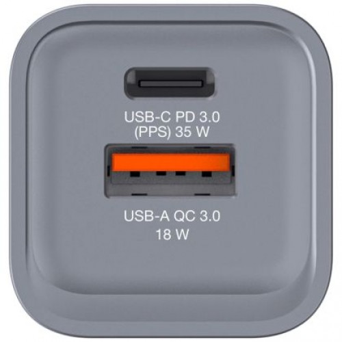 Зарядно устройство Verbatim GNC-35 GaN Charger 2 Port 35W USB A/C (EU/UK/US)-1