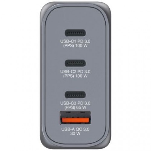 Зарядно устройство Verbatim GNC-100 GaN Charger 4 Port 100W USB A/C (EU/UK/US)-1