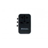 Адаптер Verbatim UTA-04 Universal Travel Adapter with 1 x USB-C PD 61W & QC 3.0 / 1 x USB-C / 3 x USB-A