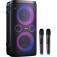Аудио система Hisense Party Rocker One Plus (HP110) Bluetooth Speaker with 300W Power, Built-in Woofer, Karaoke Mode, Built-in Wireless Charging Pad, AUX Input and Output, USB, 15 Hour Long-Lasting Battery 4 x 2500Ah, 2x mics included