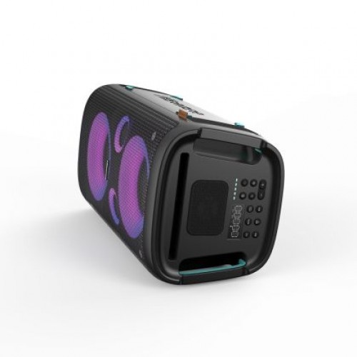 Аудио система Hisense Party Rocker One Plus (HP110) Bluetooth Speaker with 300W Power, Built-in Woofer, Karaoke Mode, Built-in Wireless Charging Pad, AUX Input and Output, USB, 15 Hour Long-Lasting Battery 4 x 2500Ah, 2x mics included-5