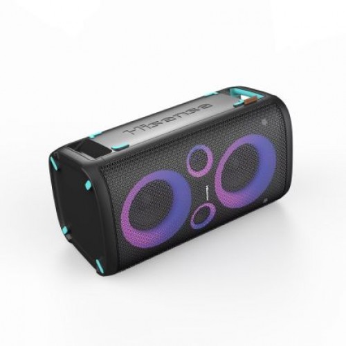 Аудио система Hisense Party Rocker One Plus (HP110) Bluetooth Speaker with 300W Power, Built-in Woofer, Karaoke Mode, Built-in Wireless Charging Pad, AUX Input and Output, USB, 15 Hour Long-Lasting Battery 4 x 2500Ah, 2x mics included-6