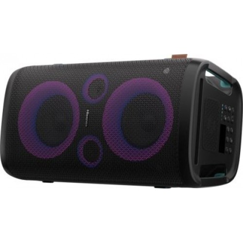 Аудио система Hisense Party Rocker One Plus (HP110) Bluetooth Speaker with 300W Power, Built-in Woofer, Karaoke Mode, Built-in Wireless Charging Pad, AUX Input and Output, USB, 15 Hour Long-Lasting Battery 4 x 2500Ah, 2x mics included-7