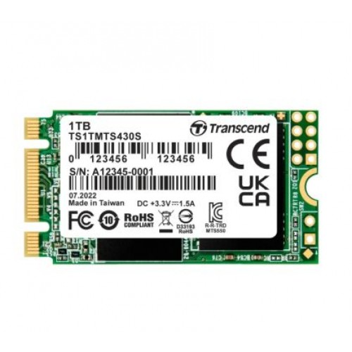 Твърд диск Transcend 1TB, M.2 2242 SSD, SATA3 B+M Key, TLC