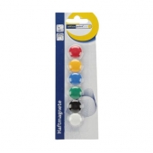 Магнити Office Point Ф20 mm 6 бр. в блистер, Цветен микс
