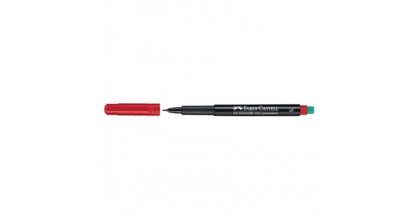 Универсален перманентен OHP маркер Faber-Castell 1523 S 0.4 mm Червен
