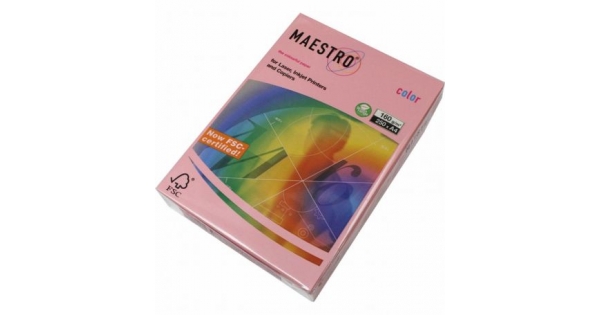 Цветен картон Maestro Color Розов пастел, А4, 250 л. 160 g/m2