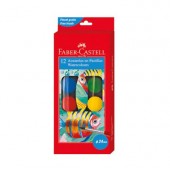 Водни бои Faber-Castell С четка, в малка кутия, 12 цвята