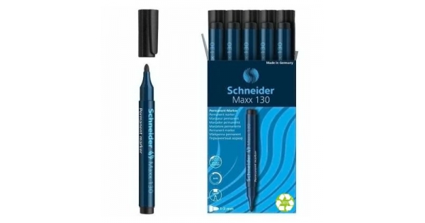 Перманентен маркер Schneider 130 Объл връх 1-3 mm Черен-2