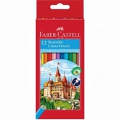 Цветни моливи Faber-Castell Castle Шестоъгълни, 12 цвята