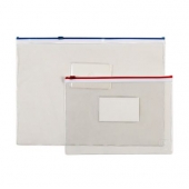 Папка джоб с цип Office Point Цветен цип, А4 Прозрачна