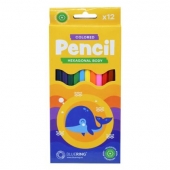 Цветни моливи Bluering Шестоъгълни, 12 цвята