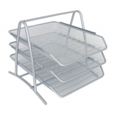 Хоризонтална тройна поставка Метална, Сребриста